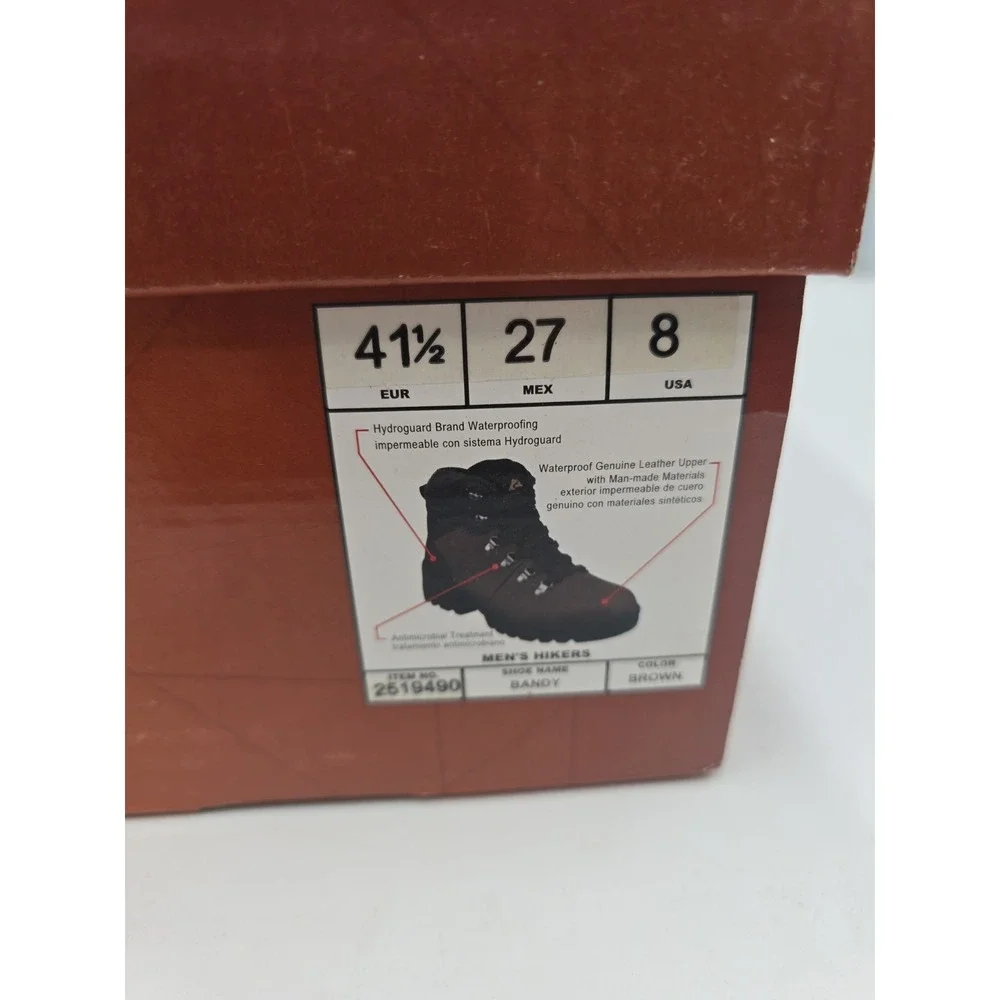 Ozark Trail Bandy Men's Hiking Boots Size 8 Dark Brown Leather Waterproof